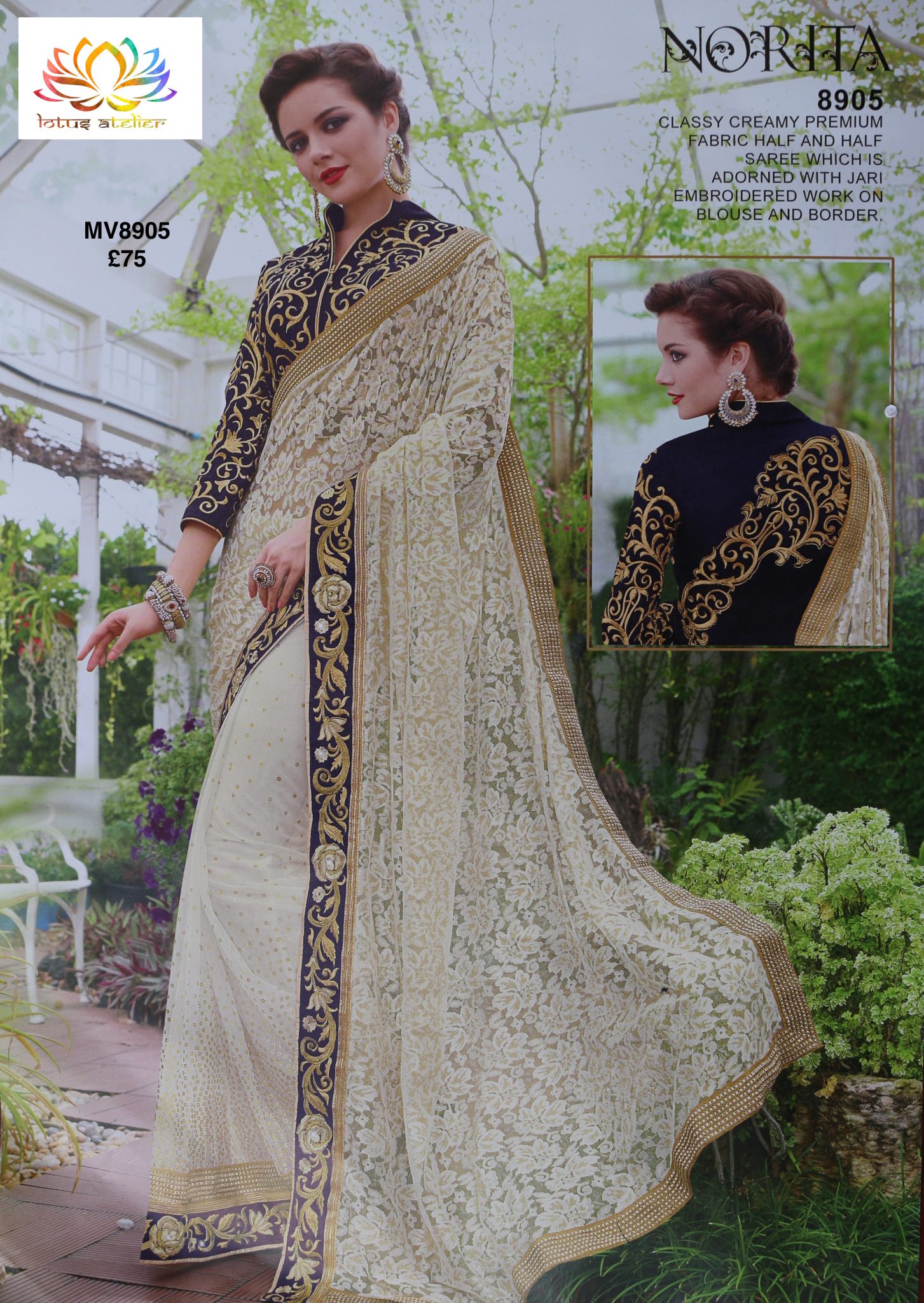Asim Jofa - A classic black chantilly lace saree by Asim Jofa. View  details: http://www.asimjofa.com/aj-375 Black Chantilly lace saree with  heavy embellished embroidered borders with sequin spray sprinkled all over  the sari